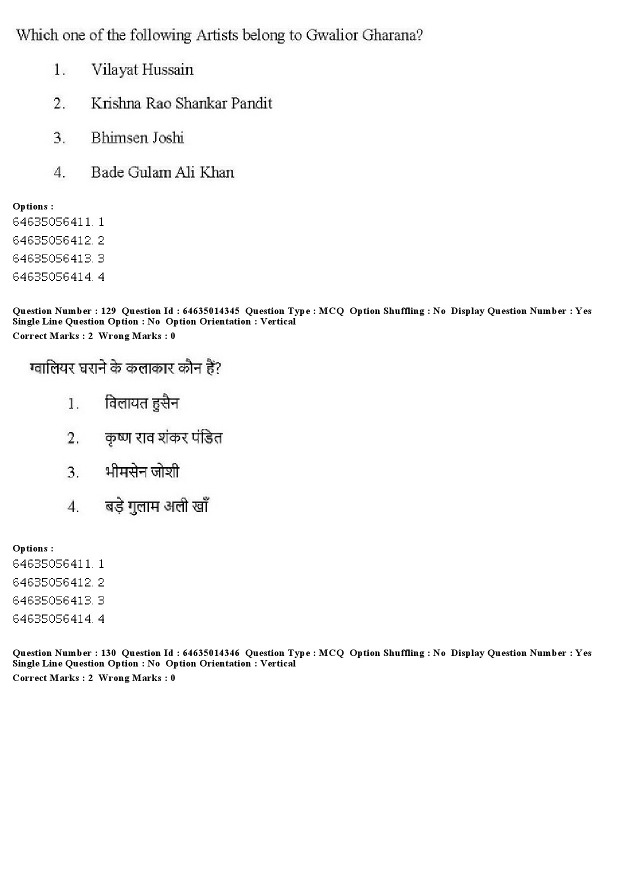 UGC NET Music Rabindra Sangeet Question Paper June 2019 105