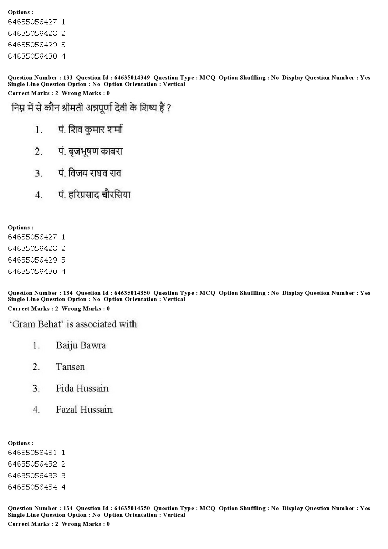 UGC NET Music Rabindra Sangeet Question Paper June 2019 109