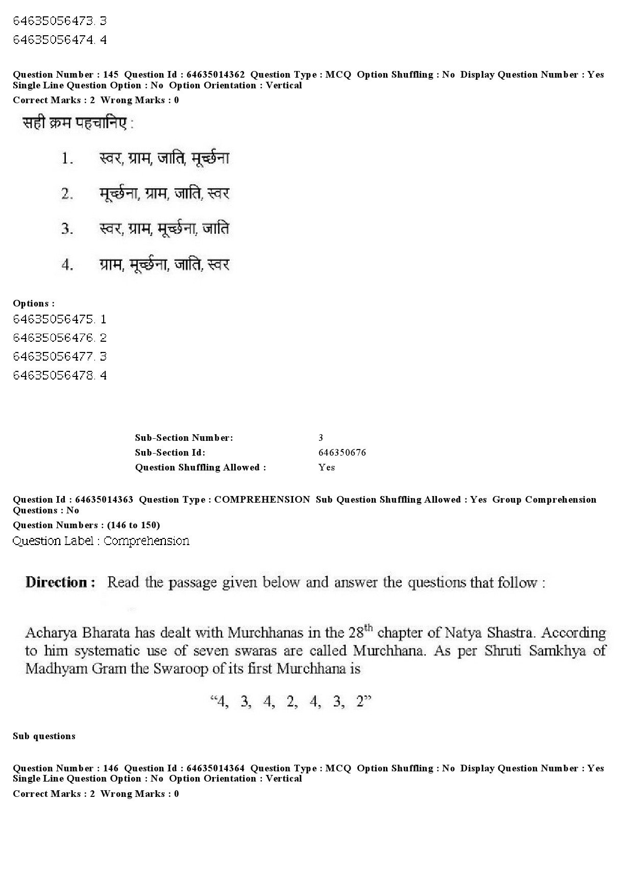 UGC NET Music Rabindra Sangeet Question Paper June 2019 121