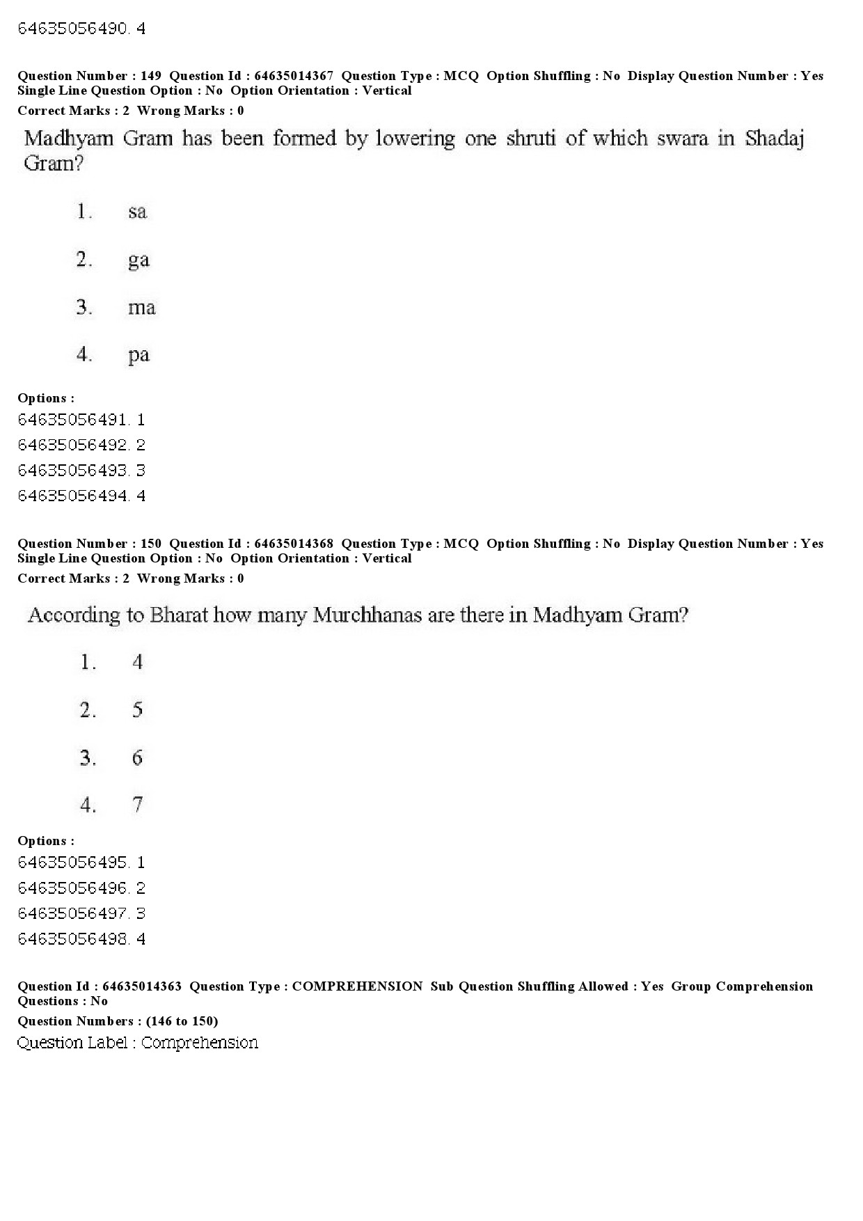 UGC NET Music Rabindra Sangeet Question Paper June 2019 123