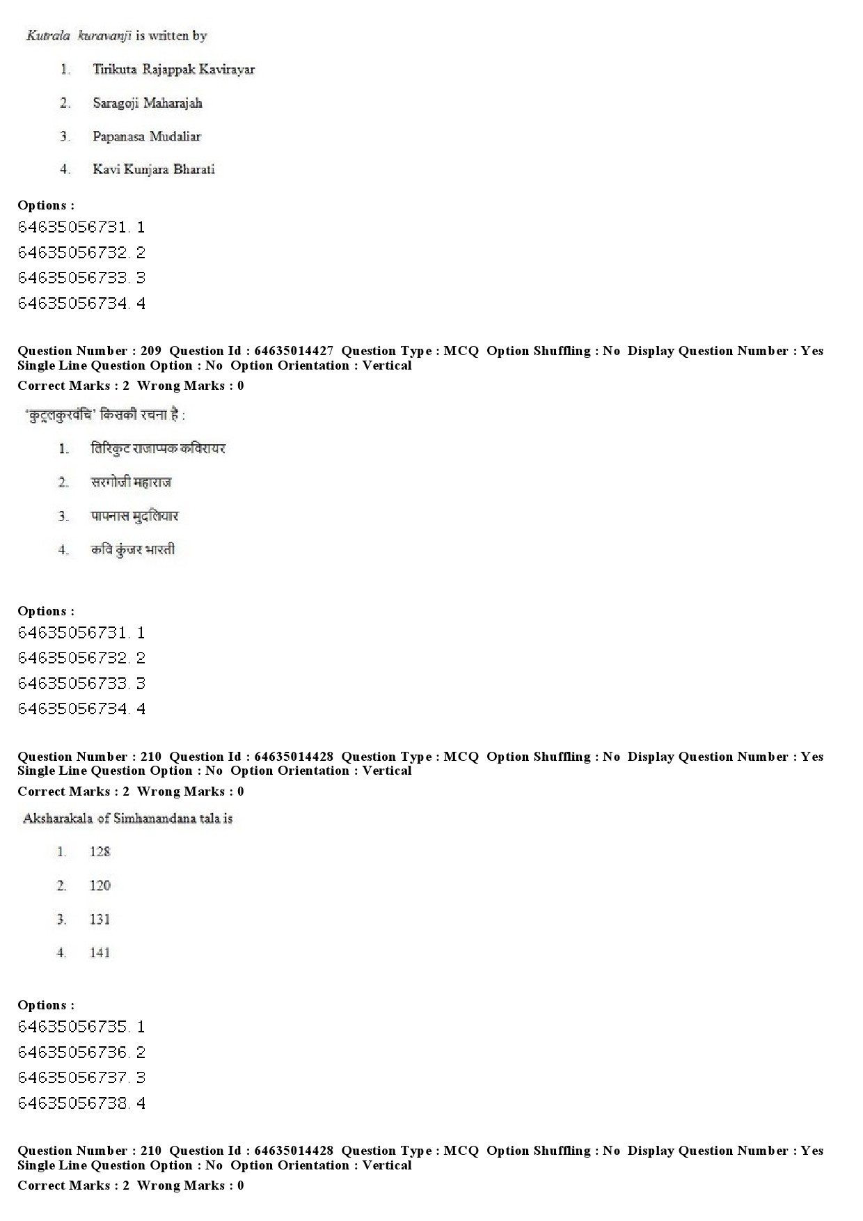 UGC NET Music Rabindra Sangeet Question Paper June 2019 166