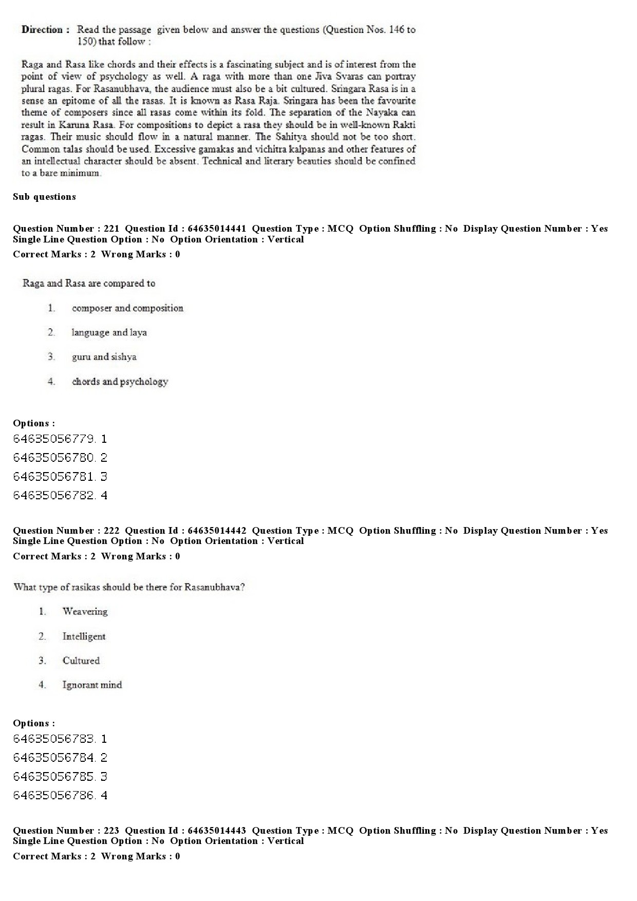 UGC NET Music Rabindra Sangeet Question Paper June 2019 175