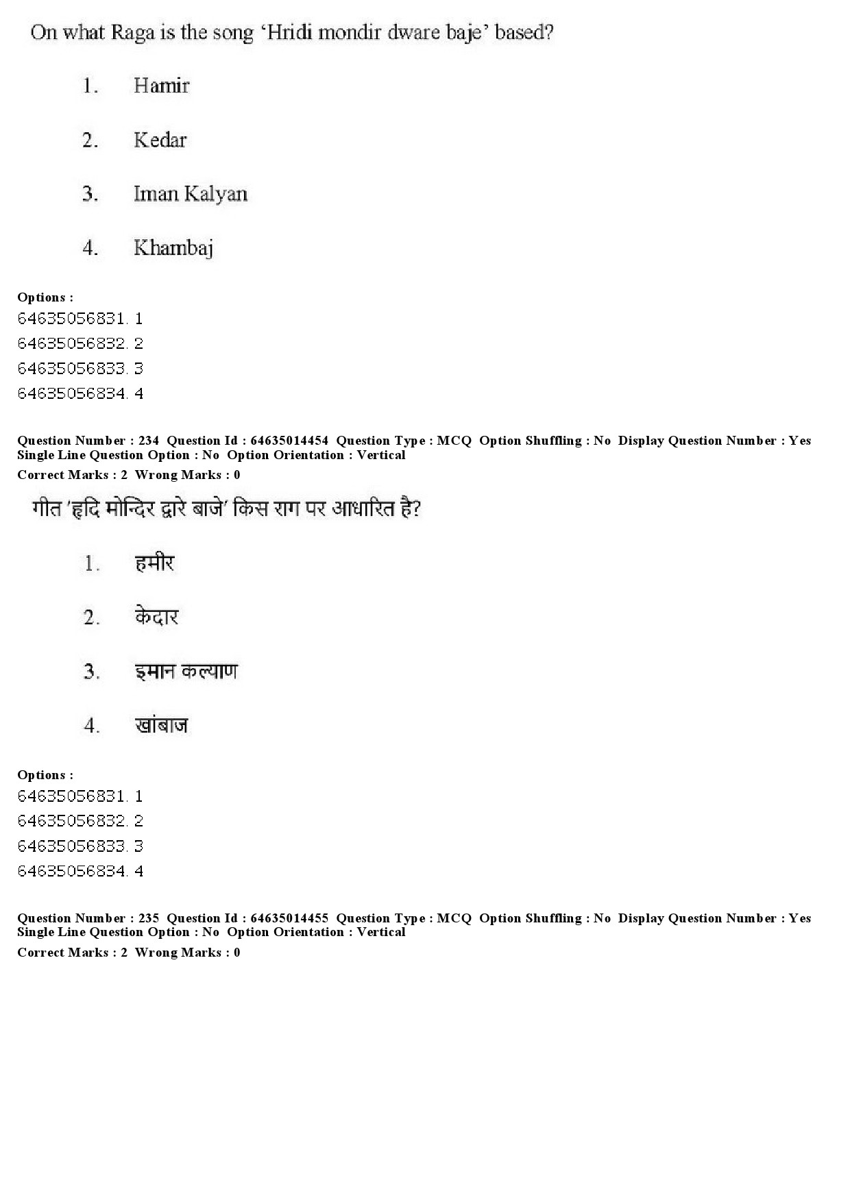 UGC NET Music Rabindra Sangeet Question Paper June 2019 187