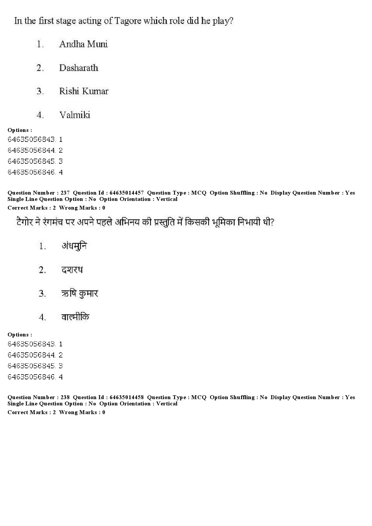 UGC NET Music Rabindra Sangeet Question Paper June 2019 190