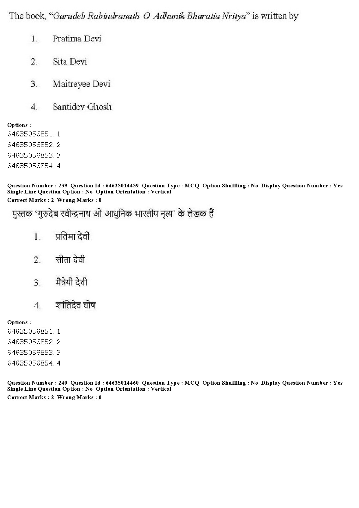 UGC NET Music Rabindra Sangeet Question Paper June 2019 192