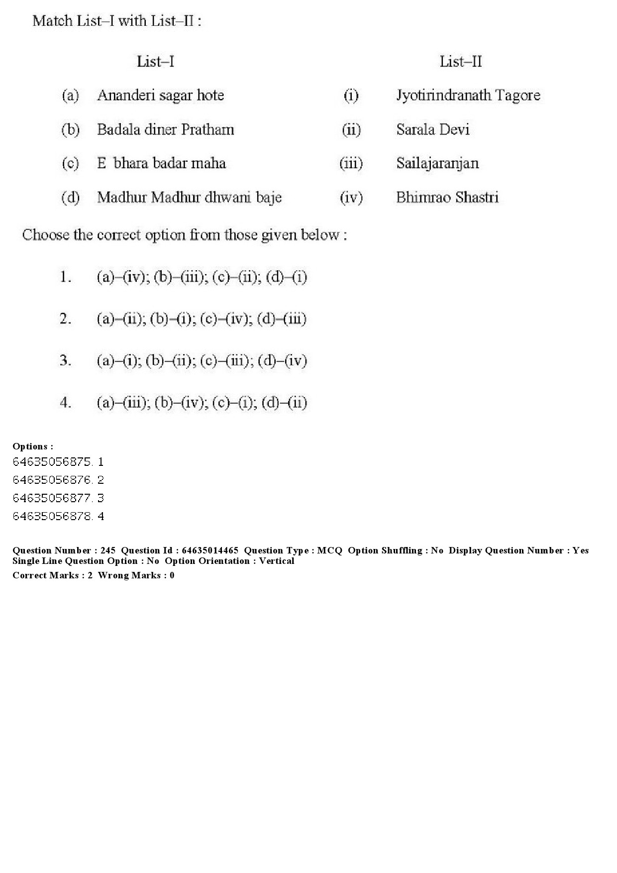 UGC NET Music Rabindra Sangeet Question Paper June 2019 199