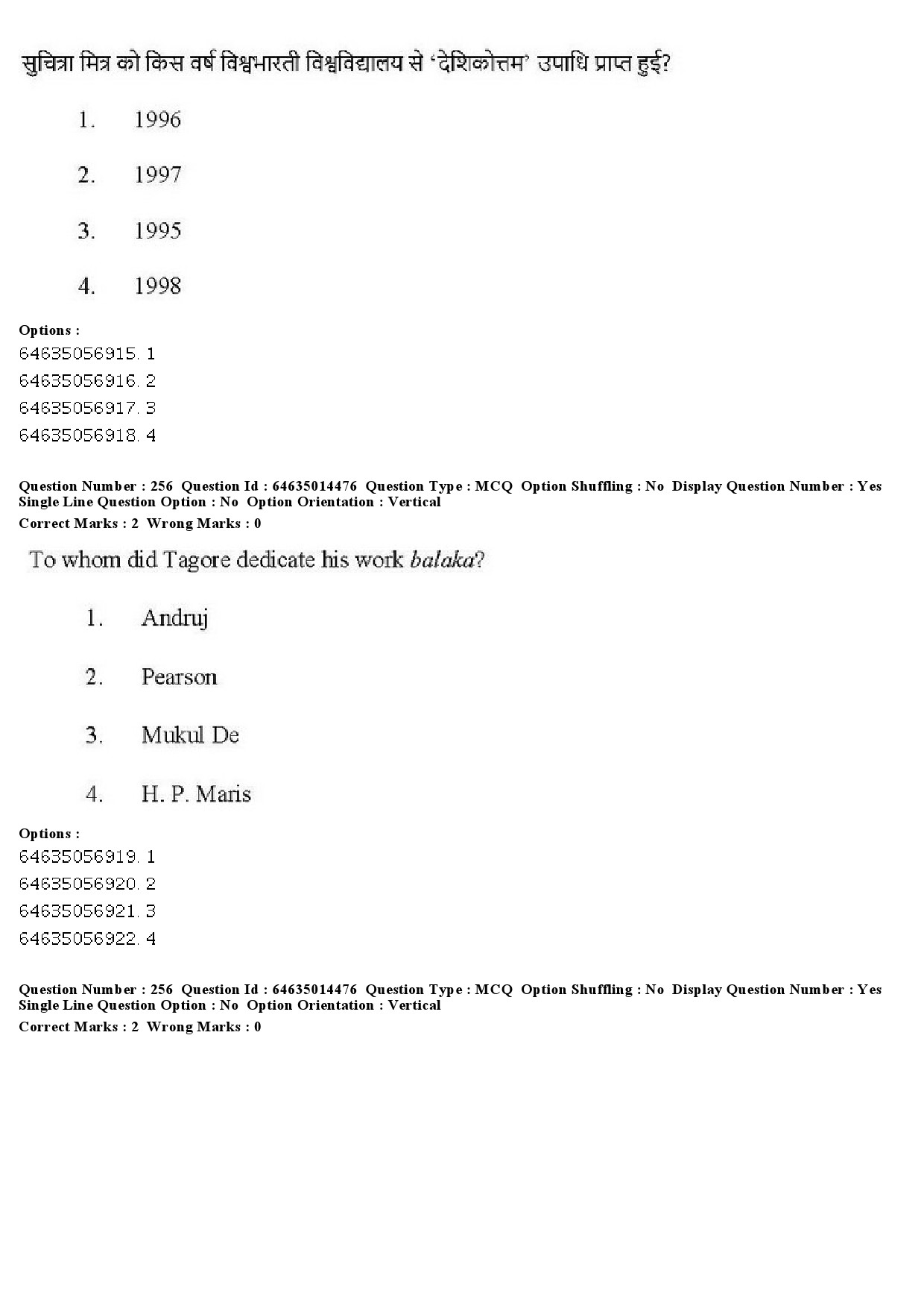 UGC NET Music Rabindra Sangeet Question Paper June 2019 212