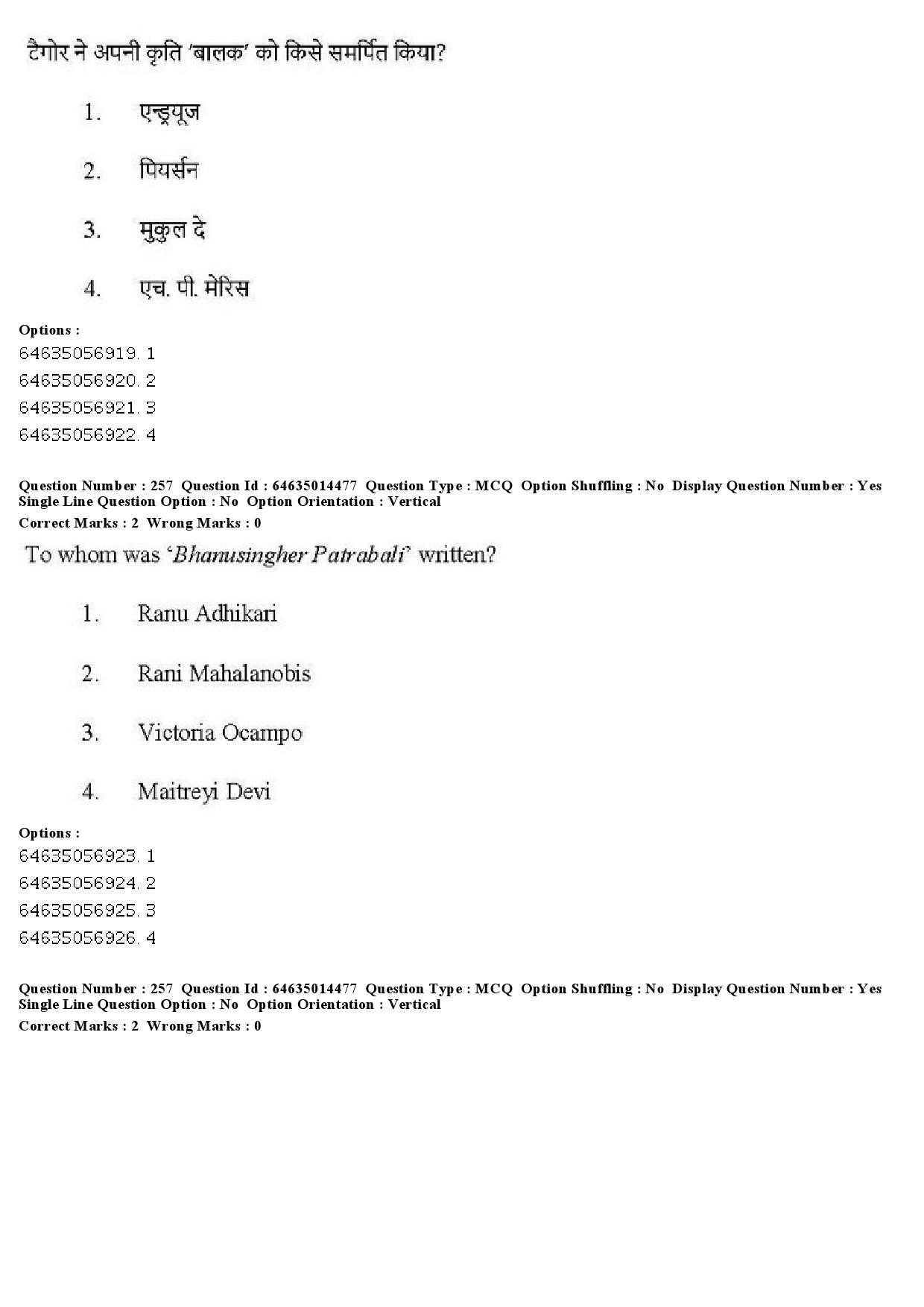 UGC NET Music Rabindra Sangeet Question Paper June 2019 213