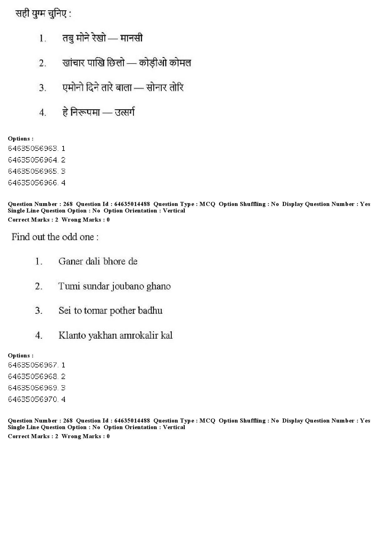 UGC NET Music Rabindra Sangeet Question Paper June 2019 229