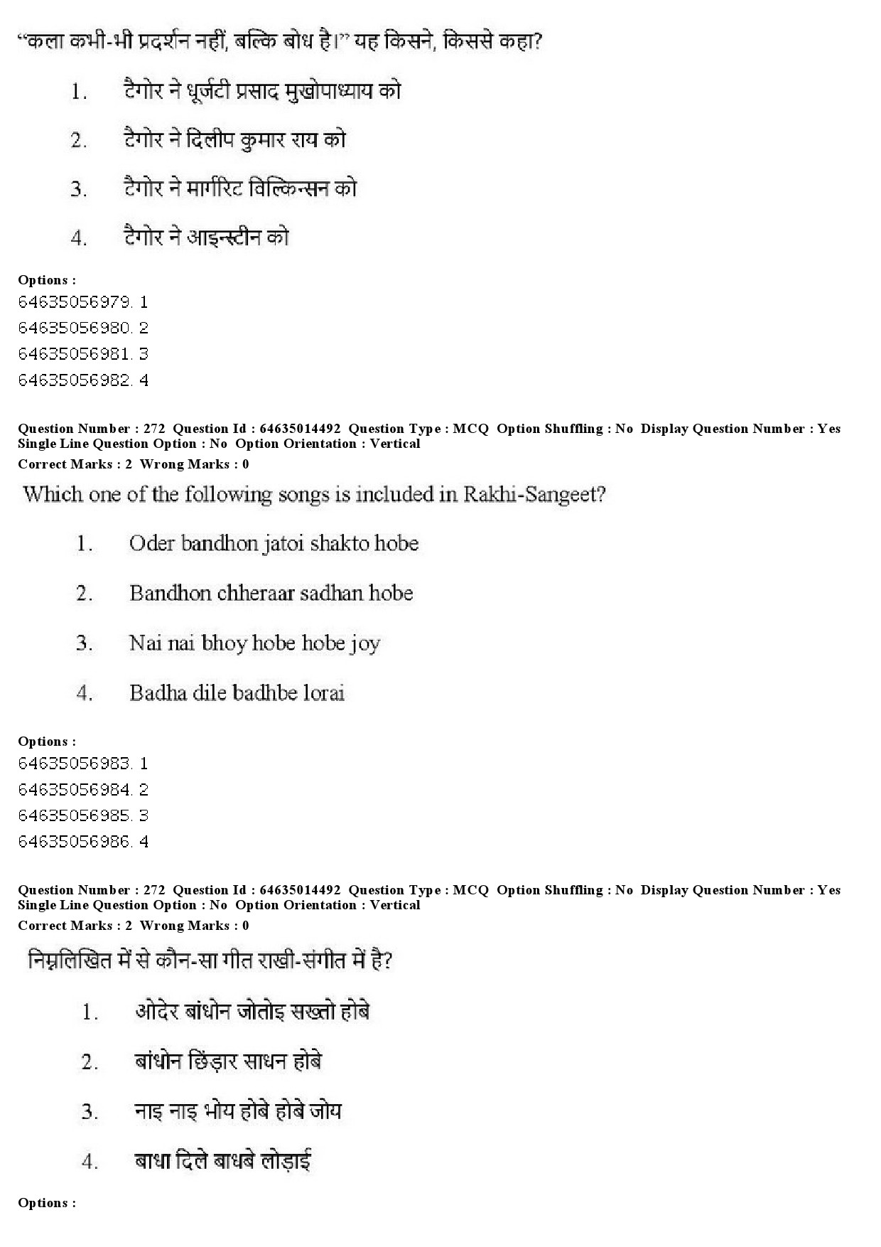 UGC NET Music Rabindra Sangeet Question Paper June 2019 233