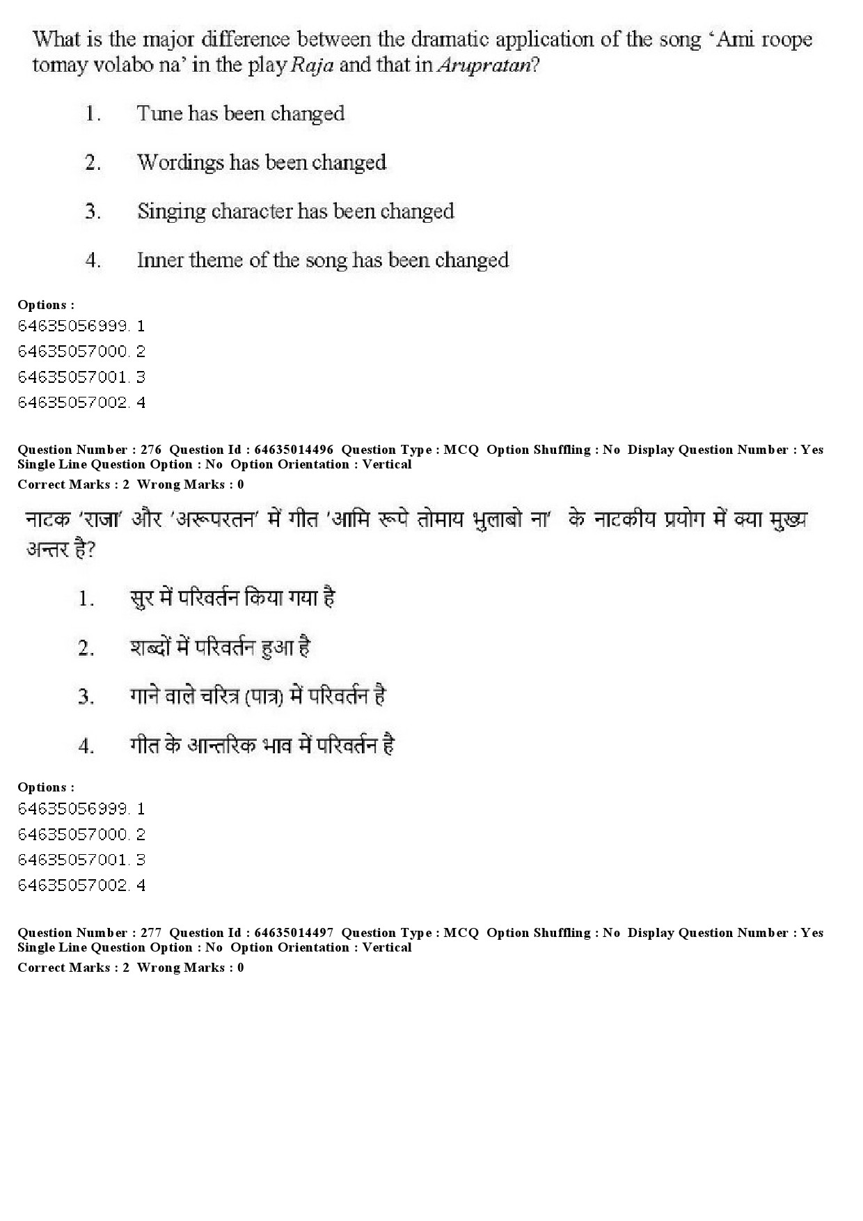 UGC NET Music Rabindra Sangeet Question Paper June 2019 237