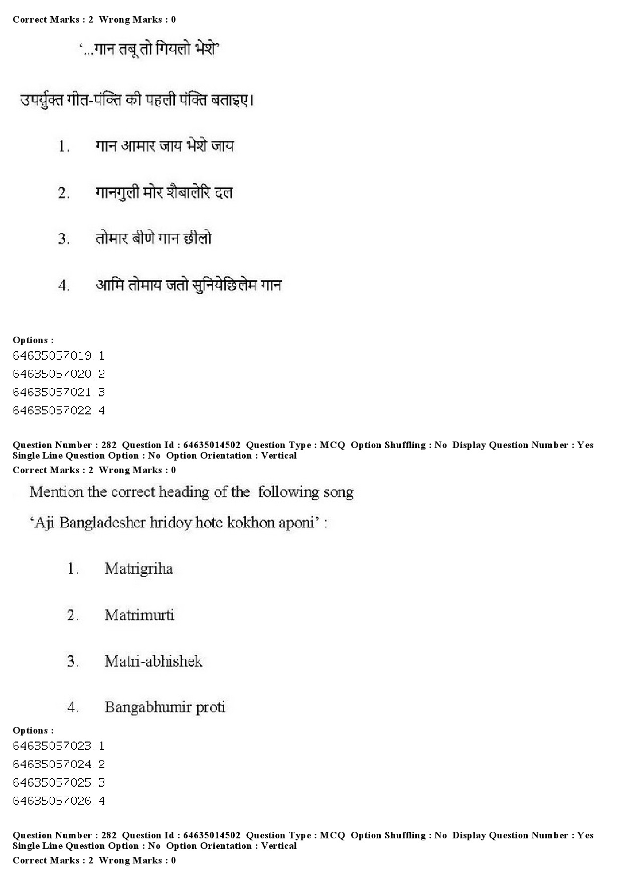 UGC NET Music Rabindra Sangeet Question Paper June 2019 242