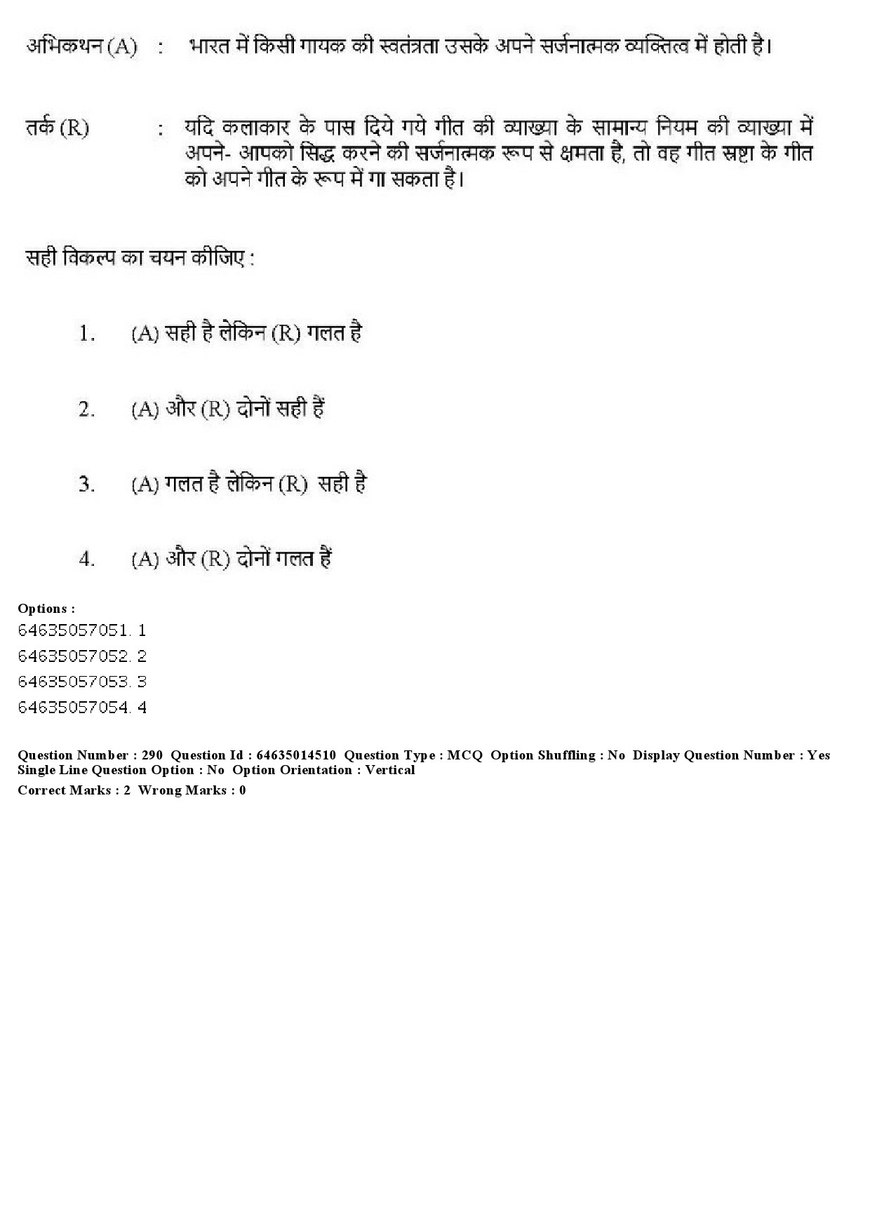 UGC NET Music Rabindra Sangeet Question Paper June 2019 256