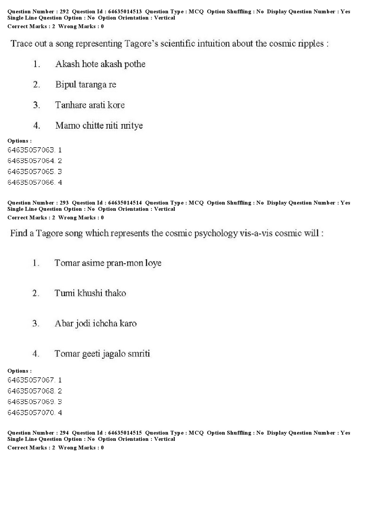 UGC NET Music Rabindra Sangeet Question Paper June 2019 260