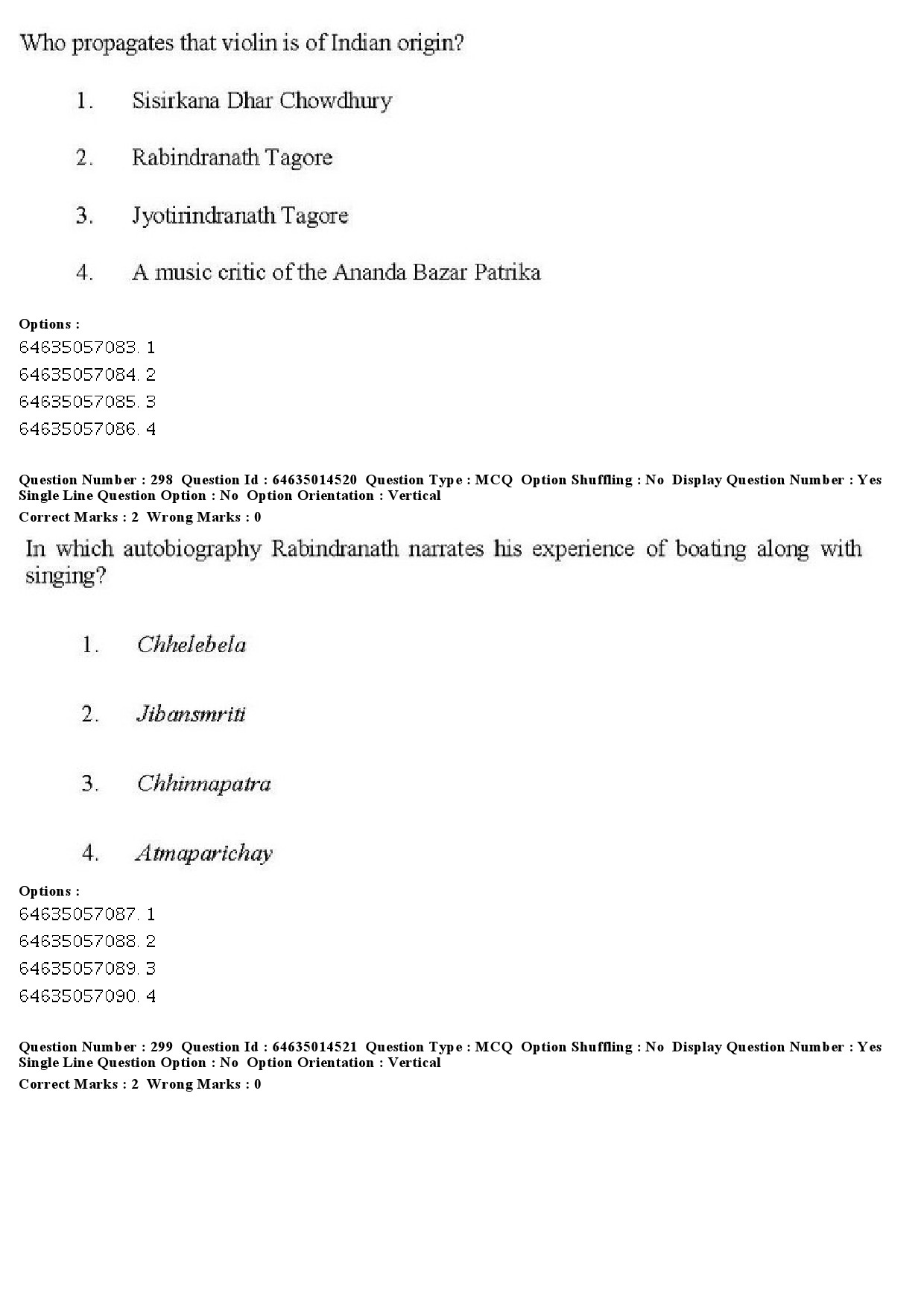 UGC NET Music Rabindra Sangeet Question Paper June 2019 266