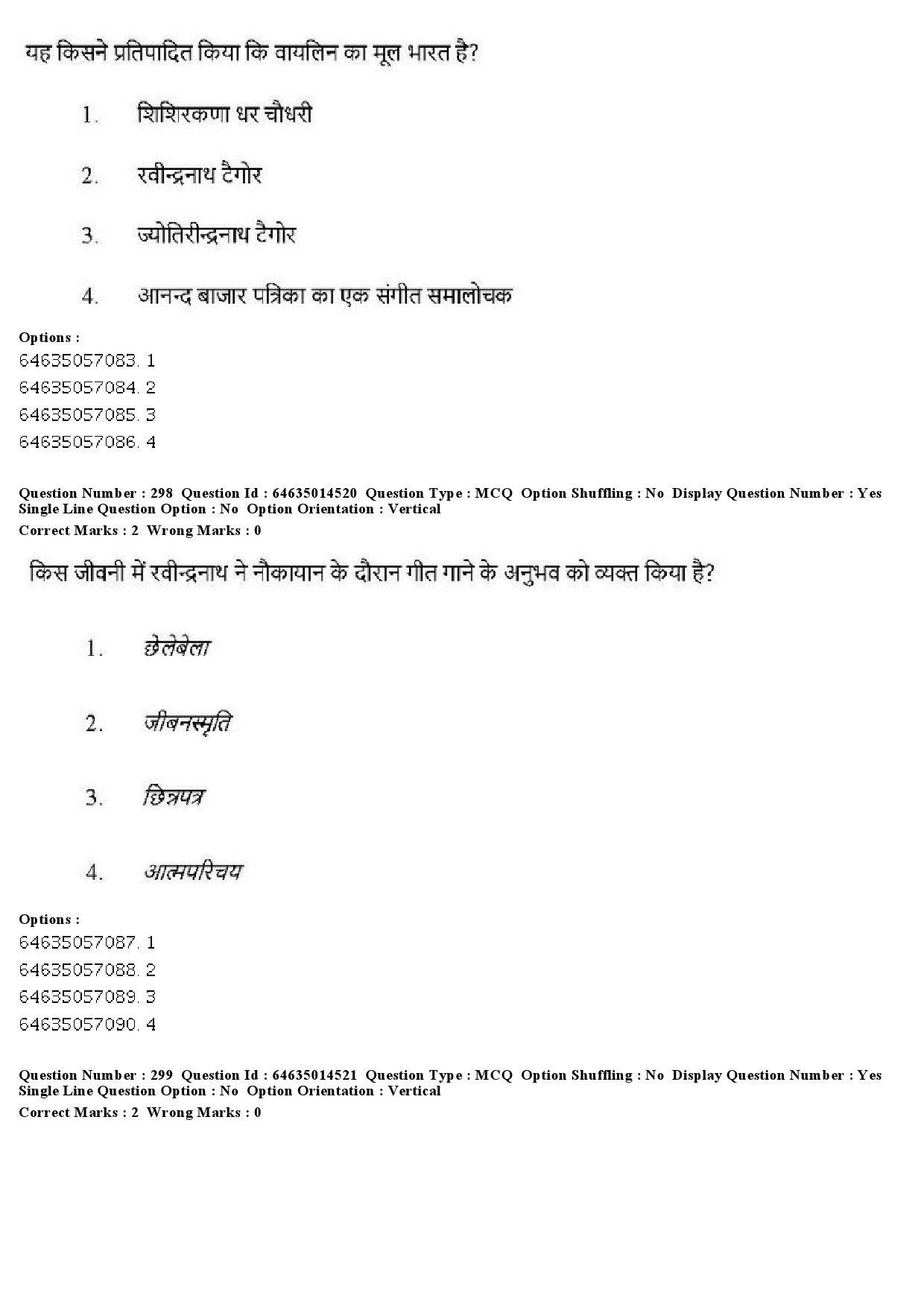 UGC NET Music Rabindra Sangeet Question Paper June 2019 269