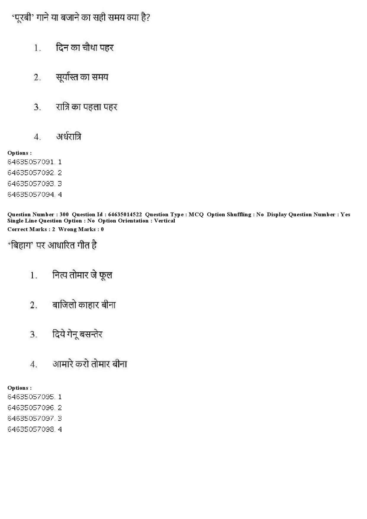 UGC NET Music Rabindra Sangeet Question Paper June 2019 270