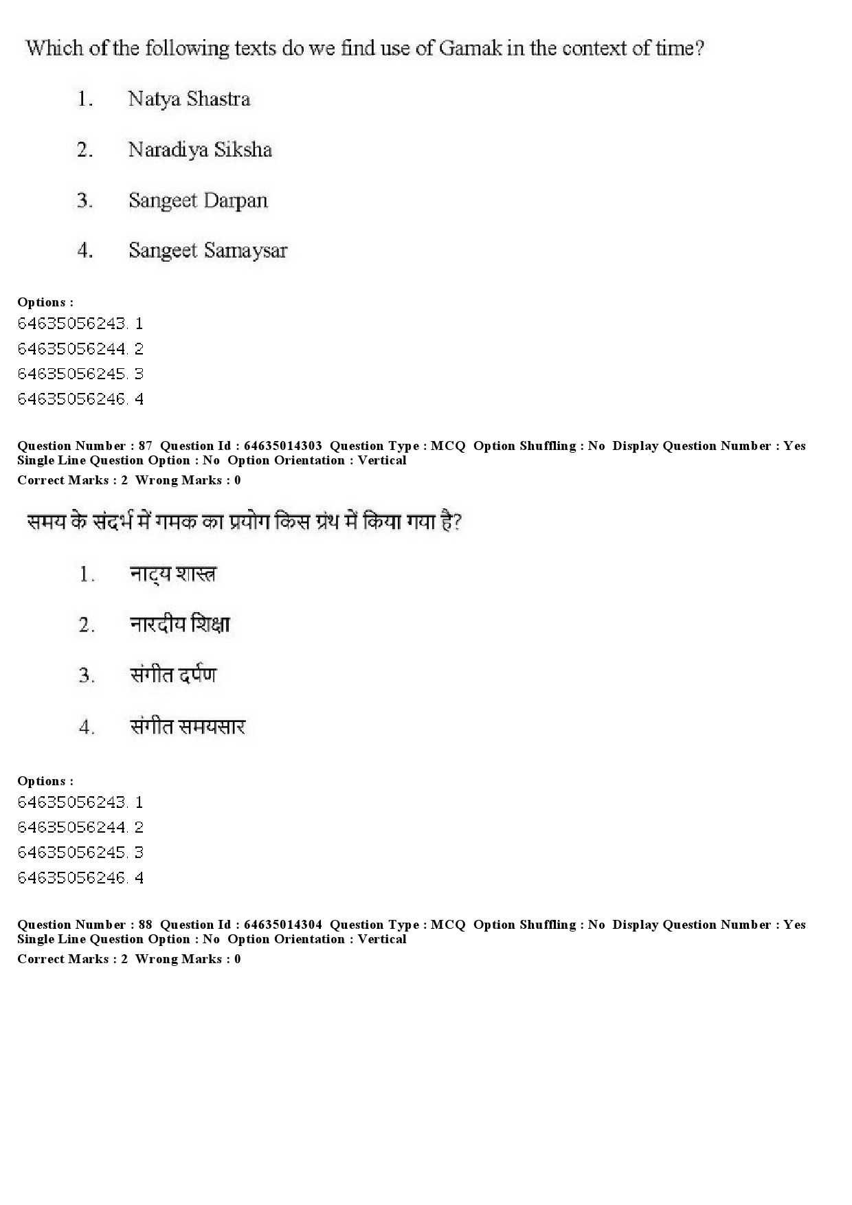 UGC NET Music Rabindra Sangeet Question Paper June 2019 63