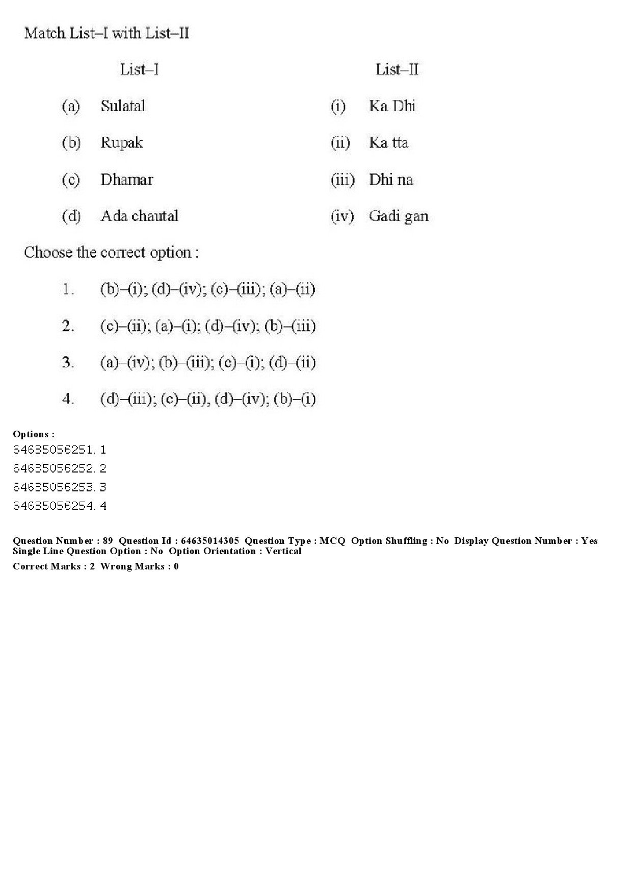 UGC NET Music Rabindra Sangeet Question Paper June 2019 65