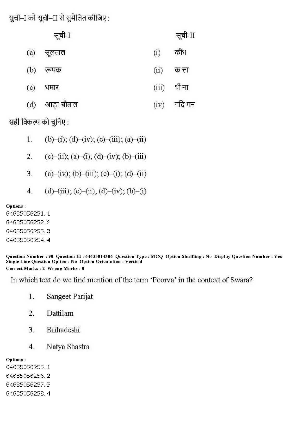 UGC NET Music Rabindra Sangeet Question Paper June 2019 66