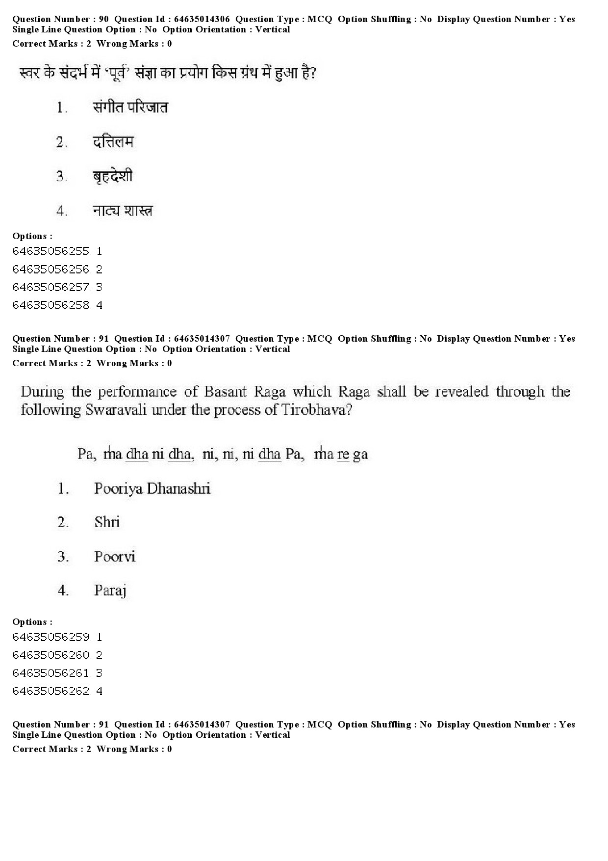 UGC NET Music Rabindra Sangeet Question Paper June 2019 67