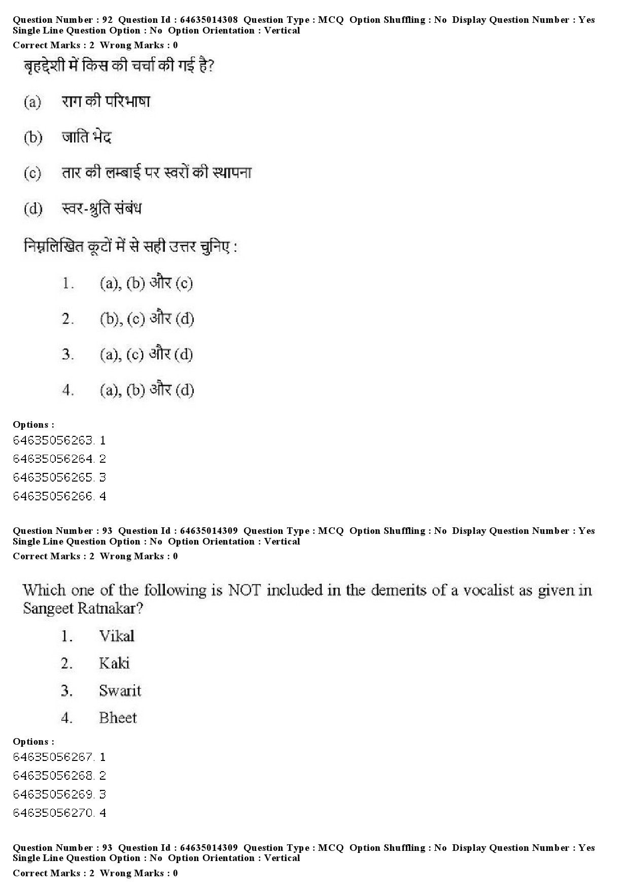 UGC NET Music Rabindra Sangeet Question Paper June 2019 69