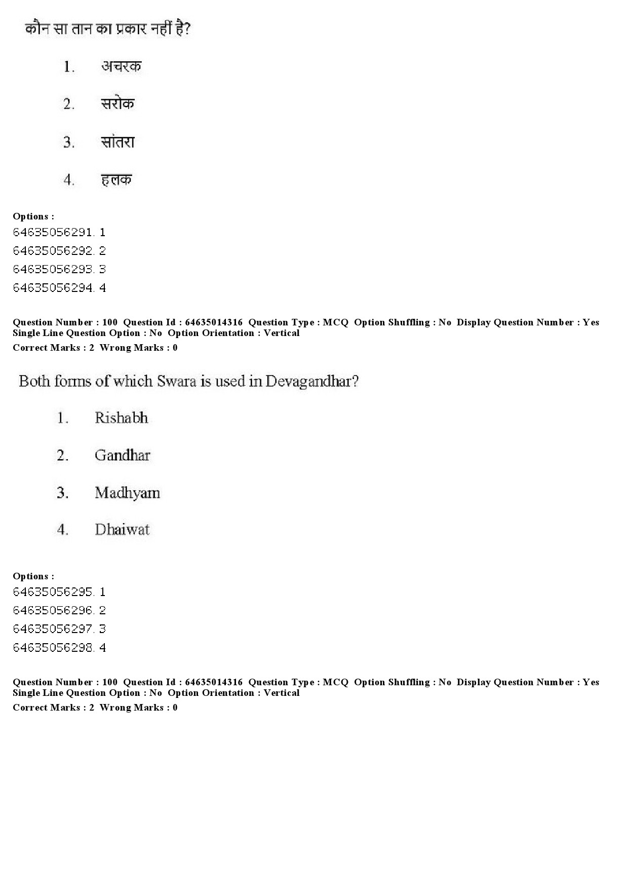 UGC NET Music Rabindra Sangeet Question Paper June 2019 75