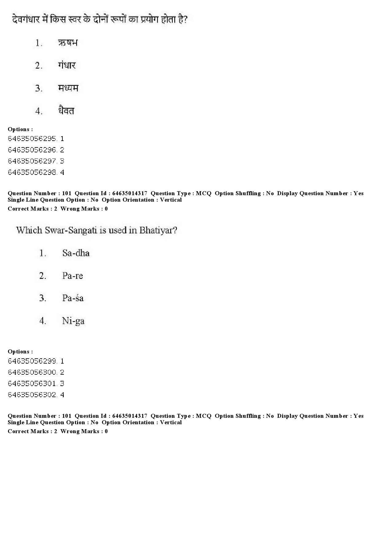 UGC NET Music Rabindra Sangeet Question Paper June 2019 76