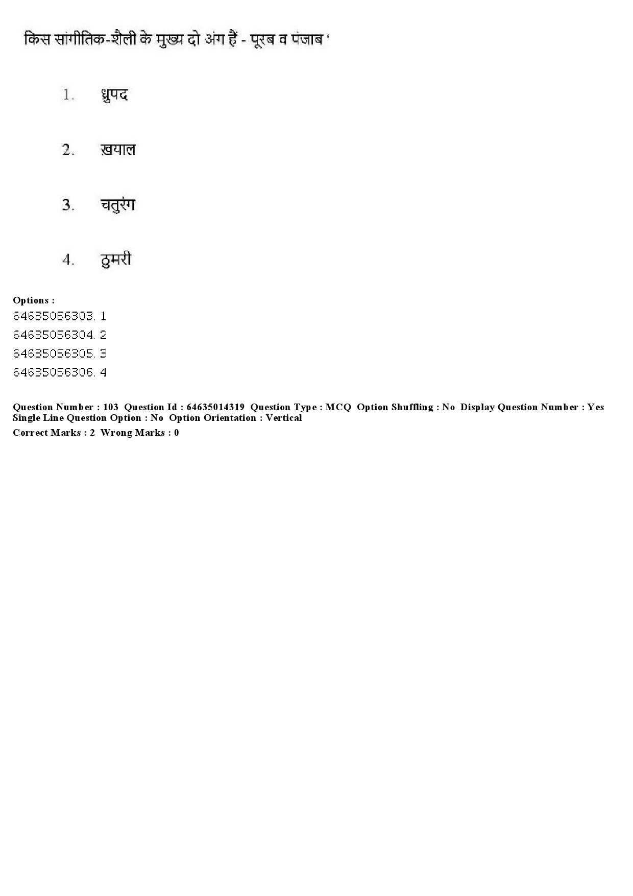 UGC NET Music Rabindra Sangeet Question Paper June 2019 78