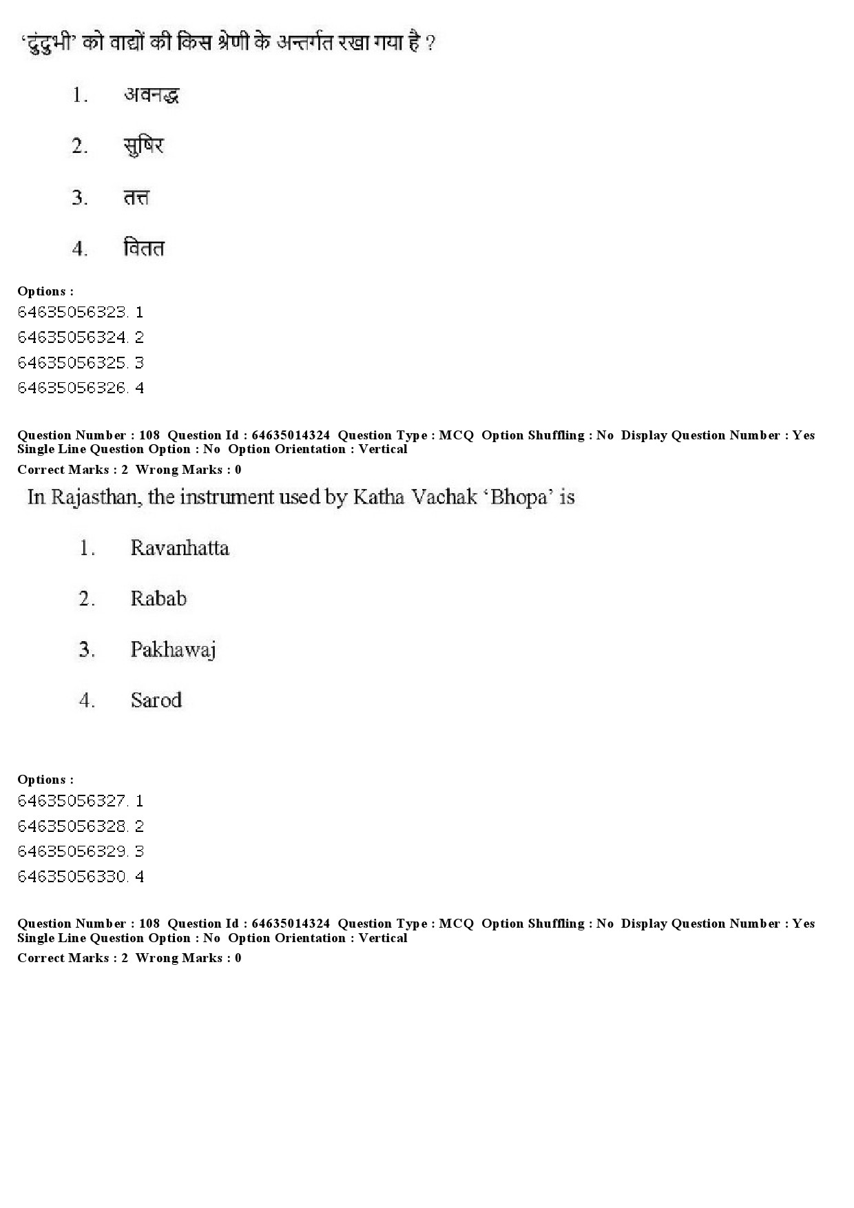 UGC NET Music Rabindra Sangeet Question Paper June 2019 84