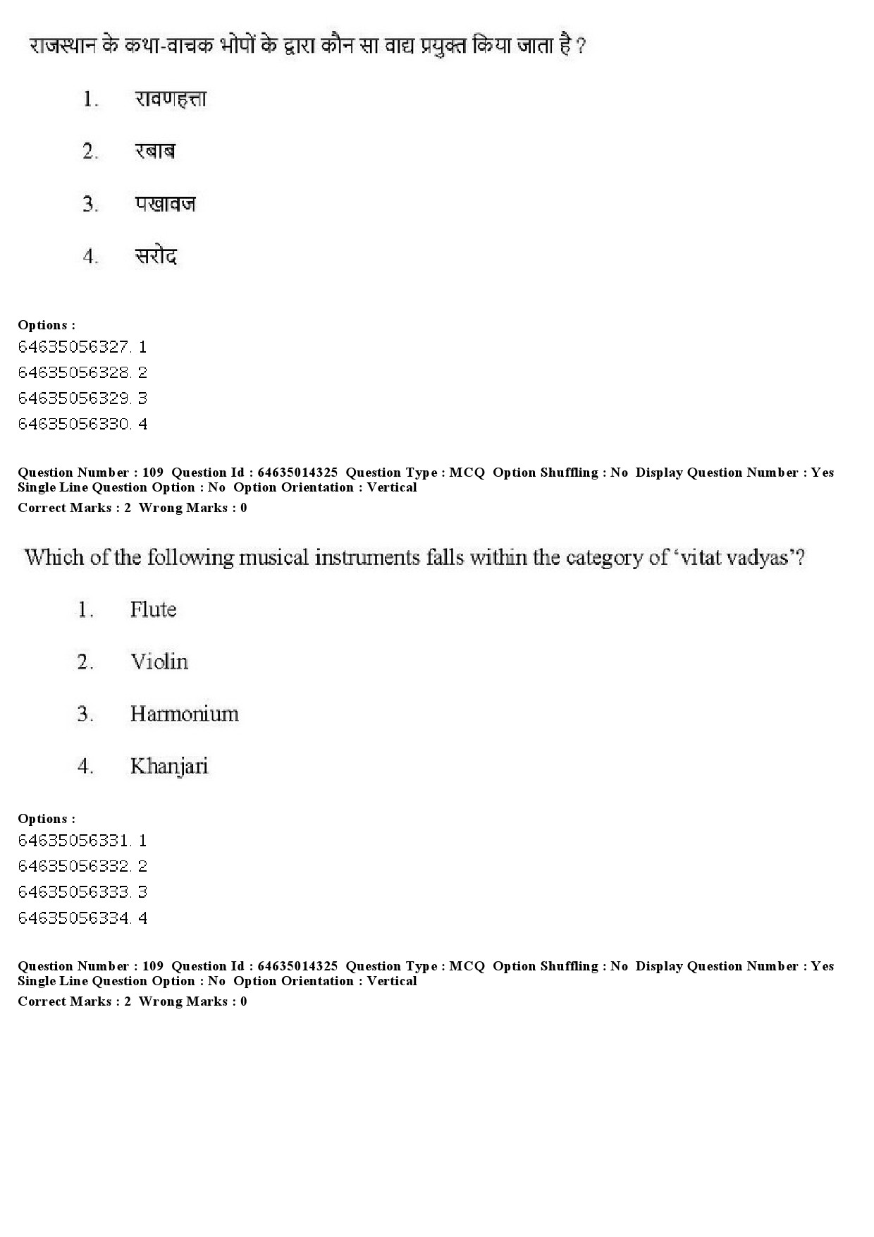 UGC NET Music Rabindra Sangeet Question Paper June 2019 85