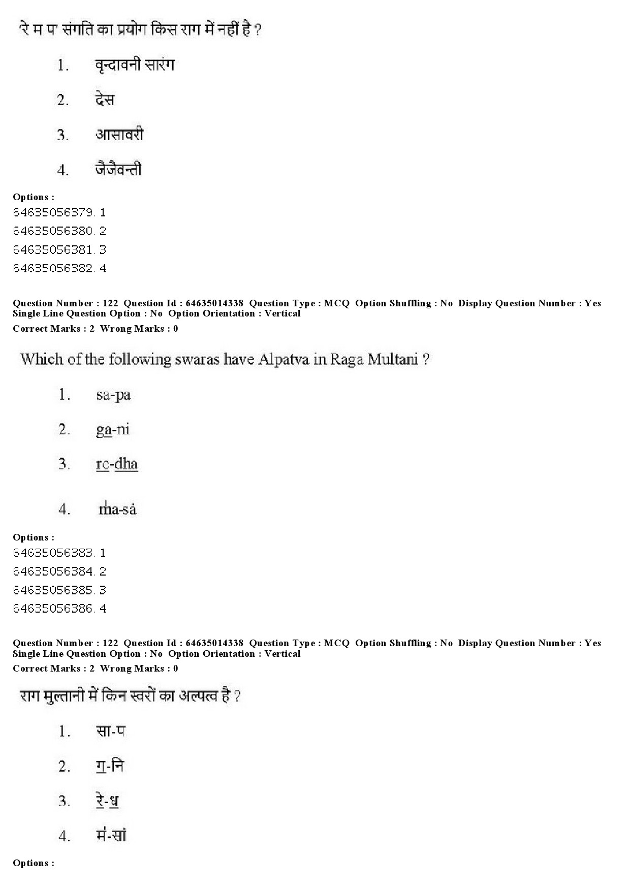 UGC NET Music Rabindra Sangeet Question Paper June 2019 98