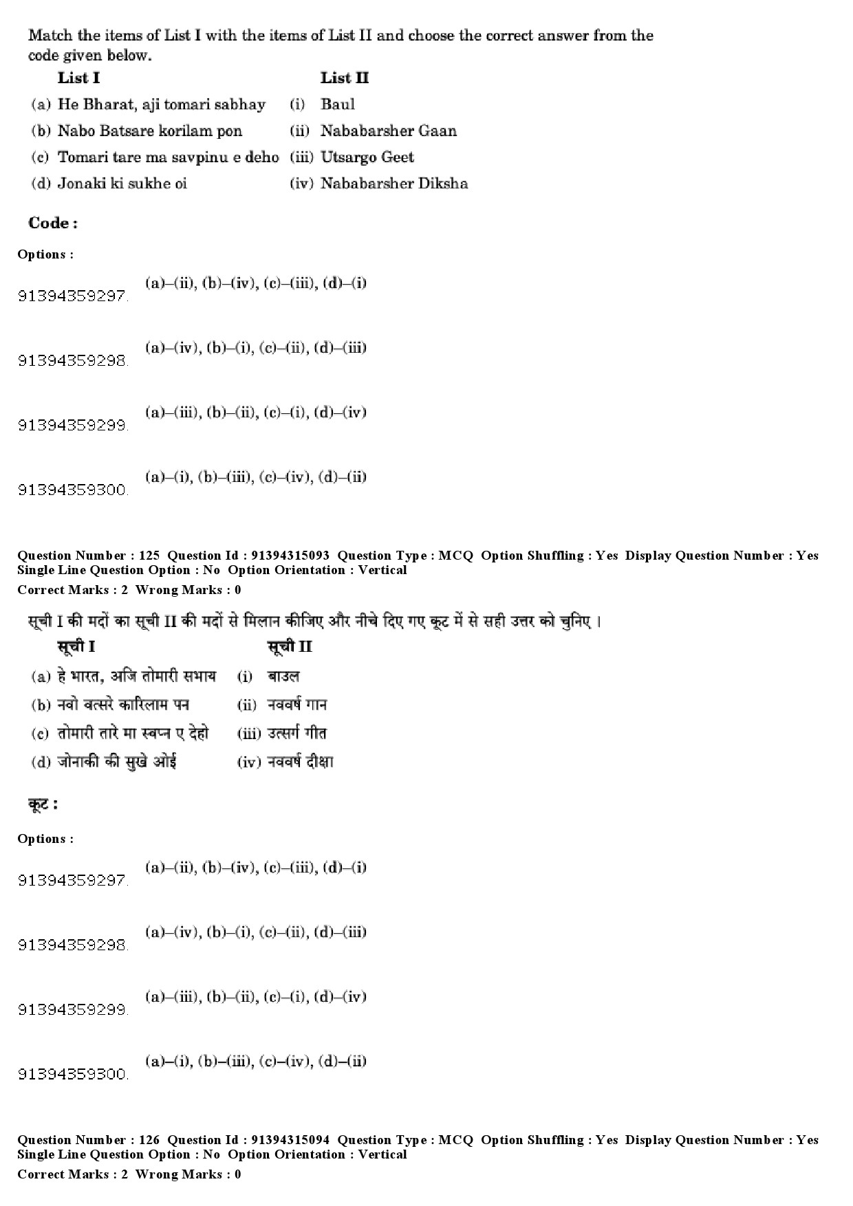 UGC NET Rabindra Sangeet Question Paper December 2018 105