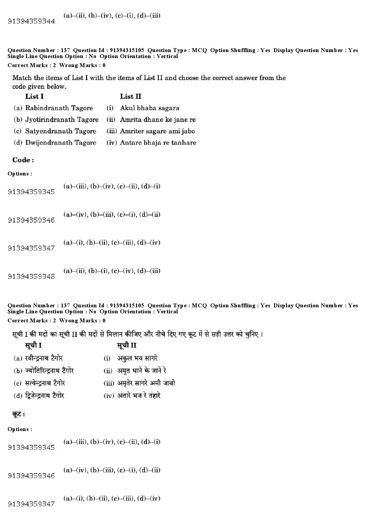 UGC NET Rabindra Sangeet Question Paper December 2018 117