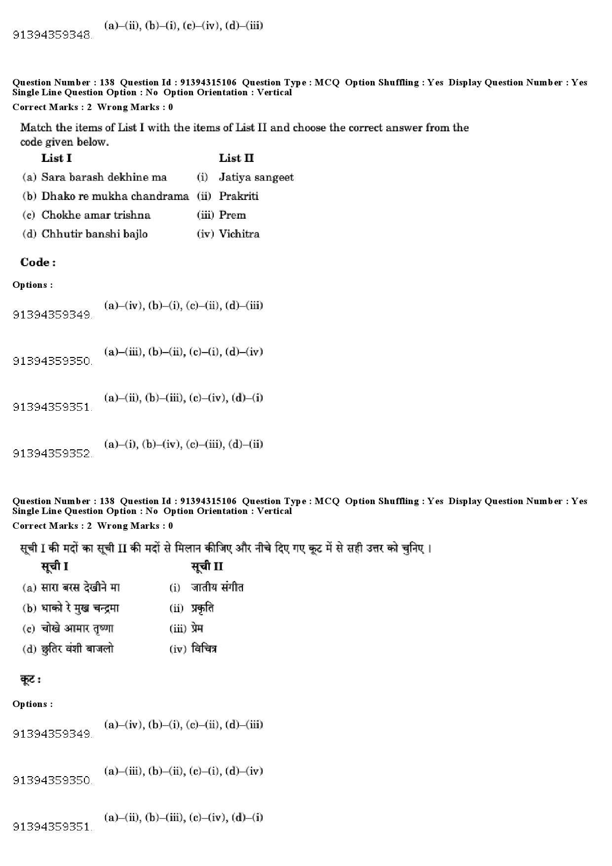 UGC NET Rabindra Sangeet Question Paper December 2018 118