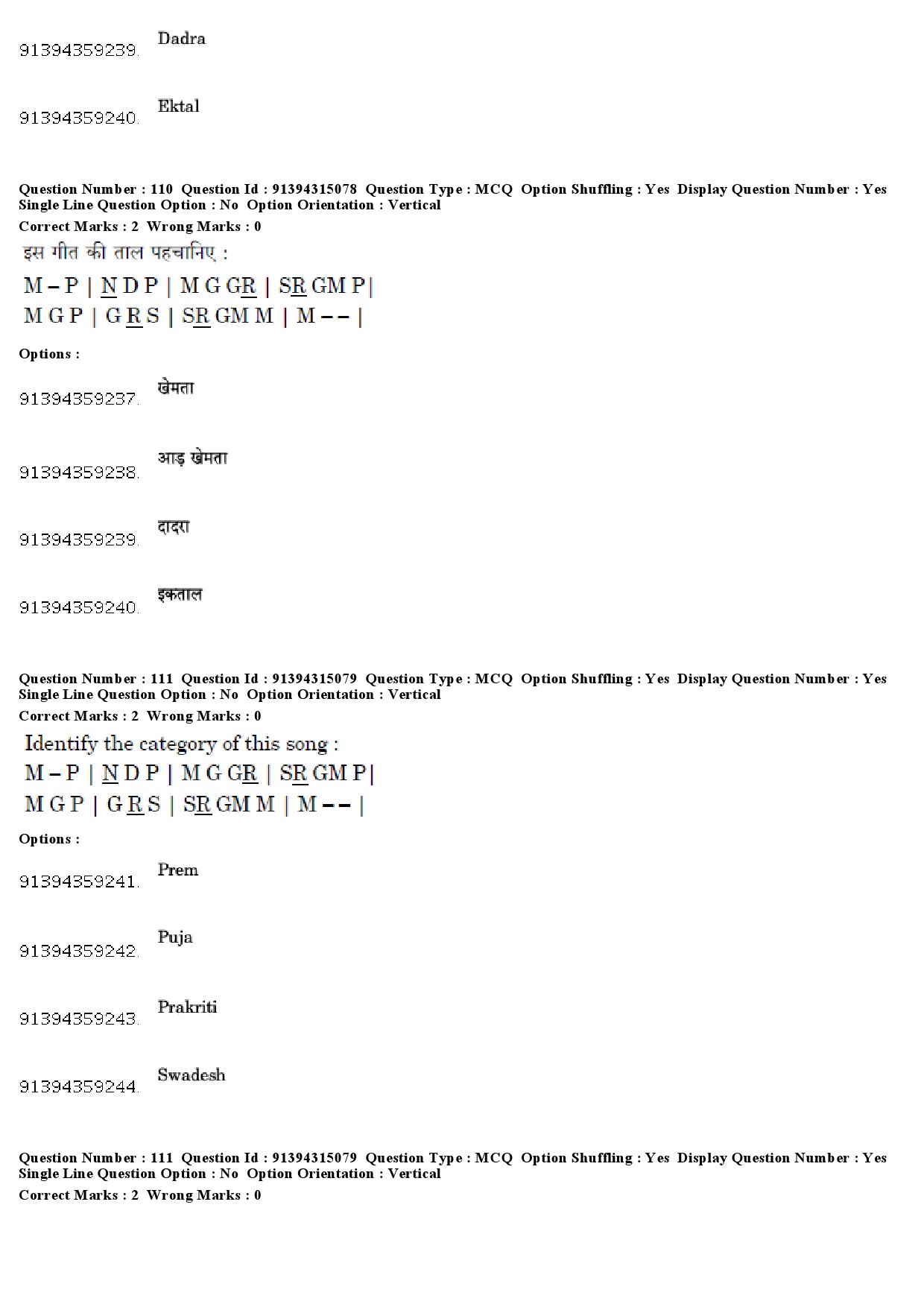 UGC NET Rabindra Sangeet Question Paper December 2018 91