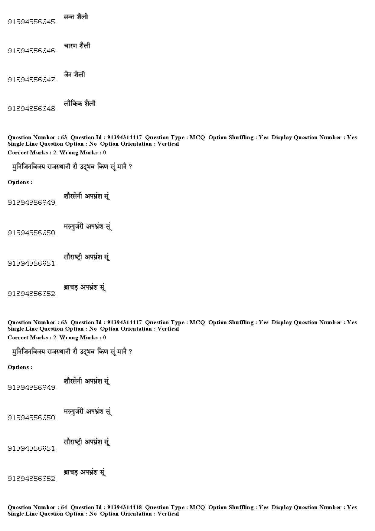 UGC NET Rajasthani Question Paper December 2018 57