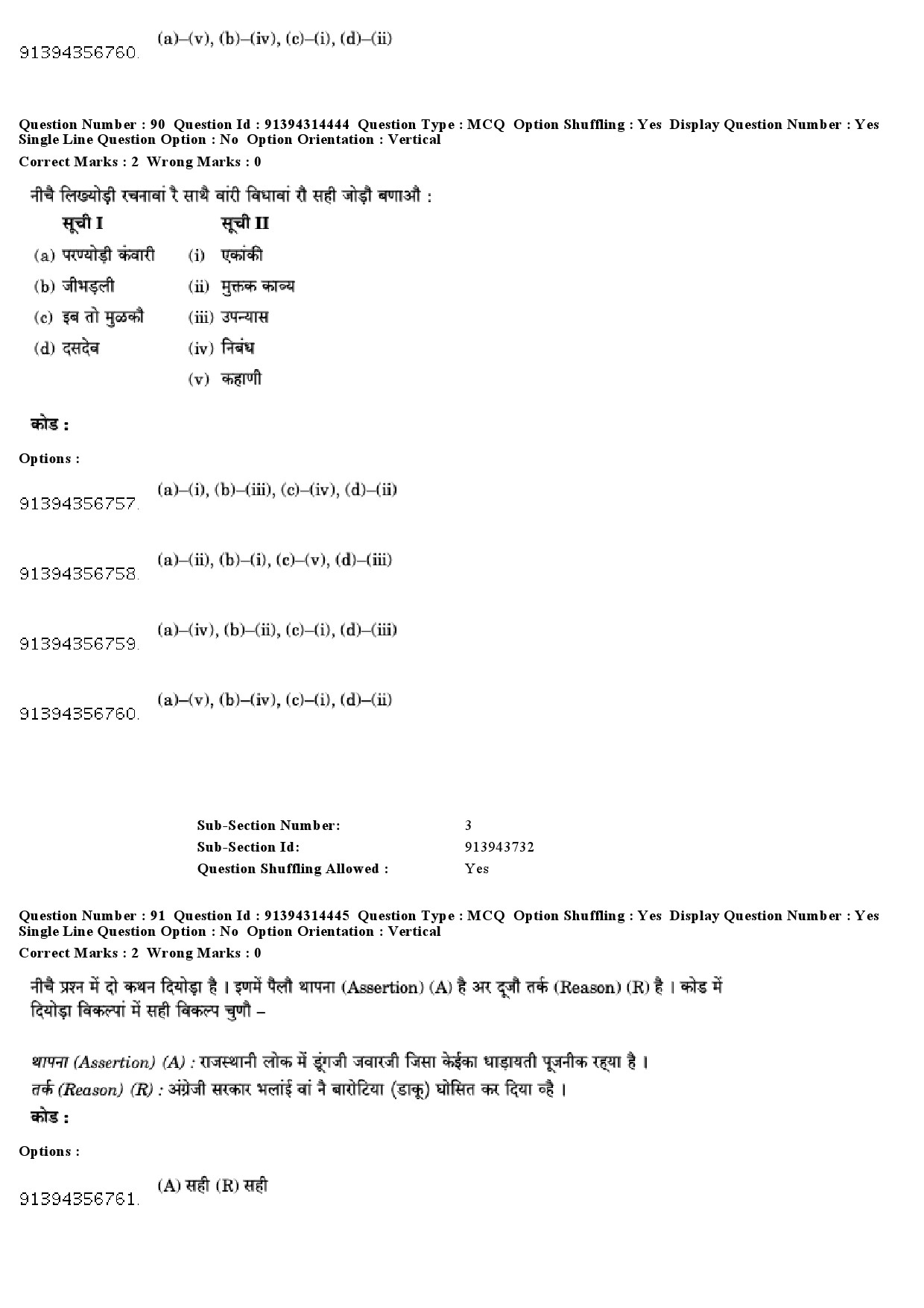 UGC NET Rajasthani Question Paper December 2018 82