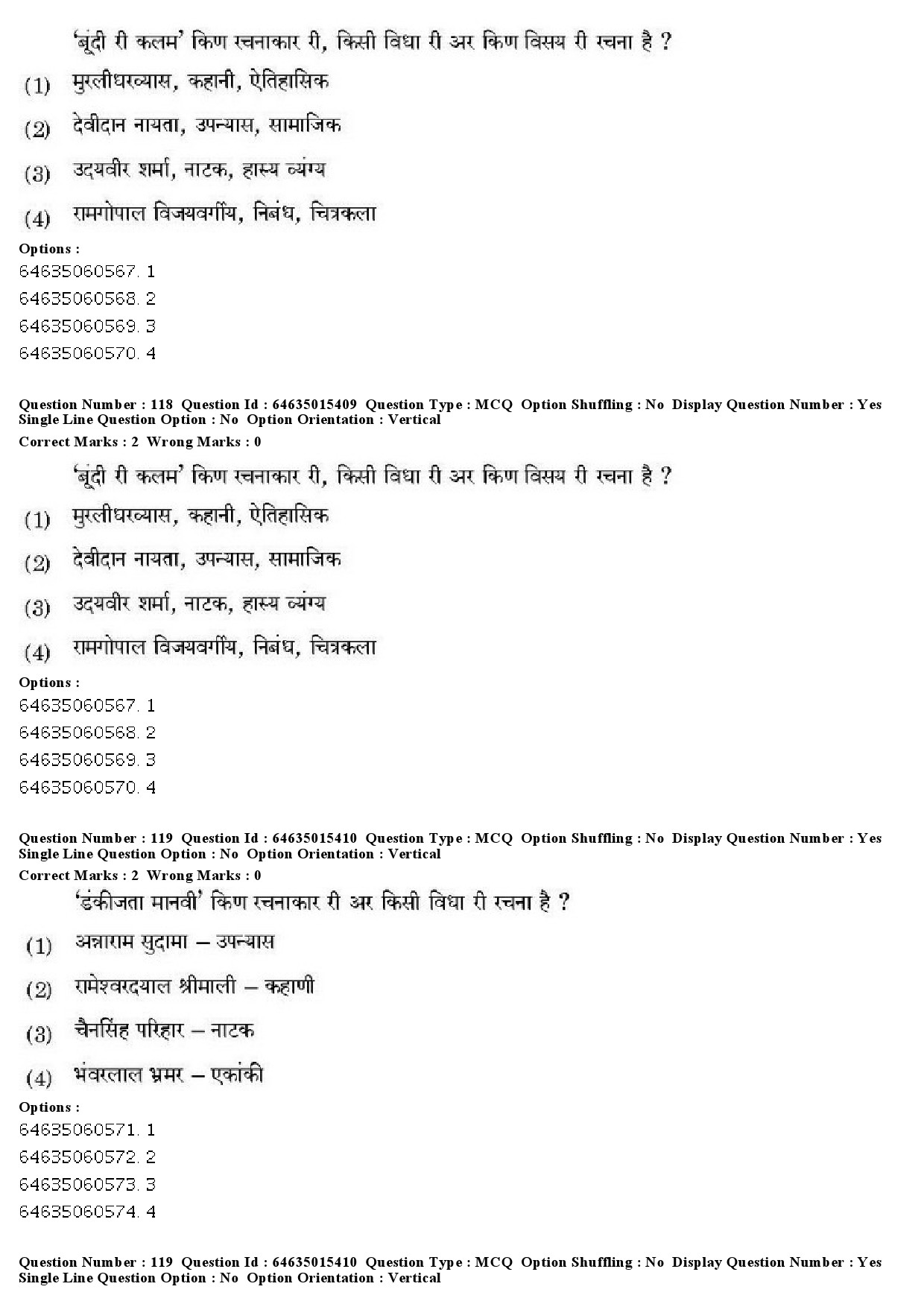 UGC NET Rajasthani Question Paper June 2019 113