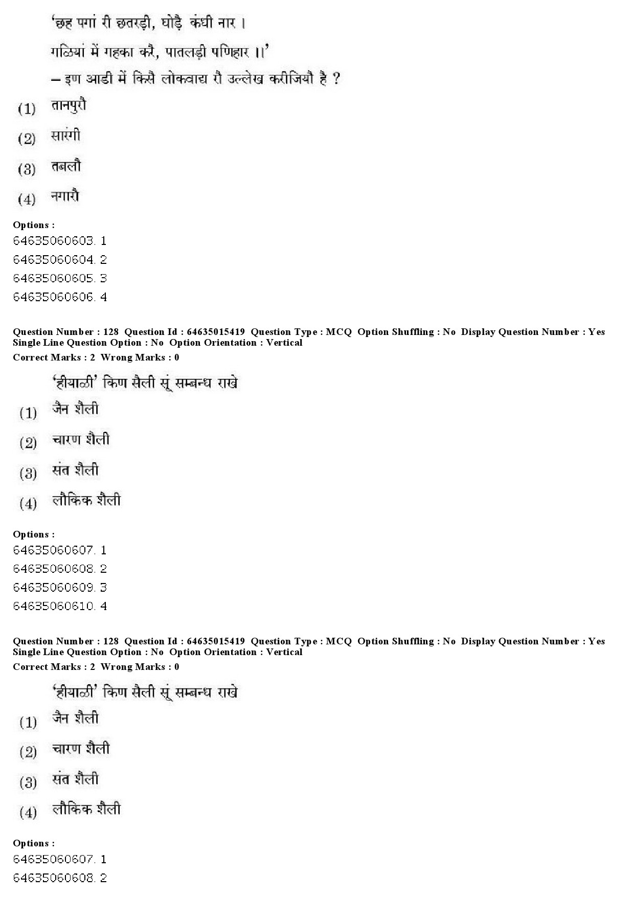 UGC NET Rajasthani Question Paper June 2019 120