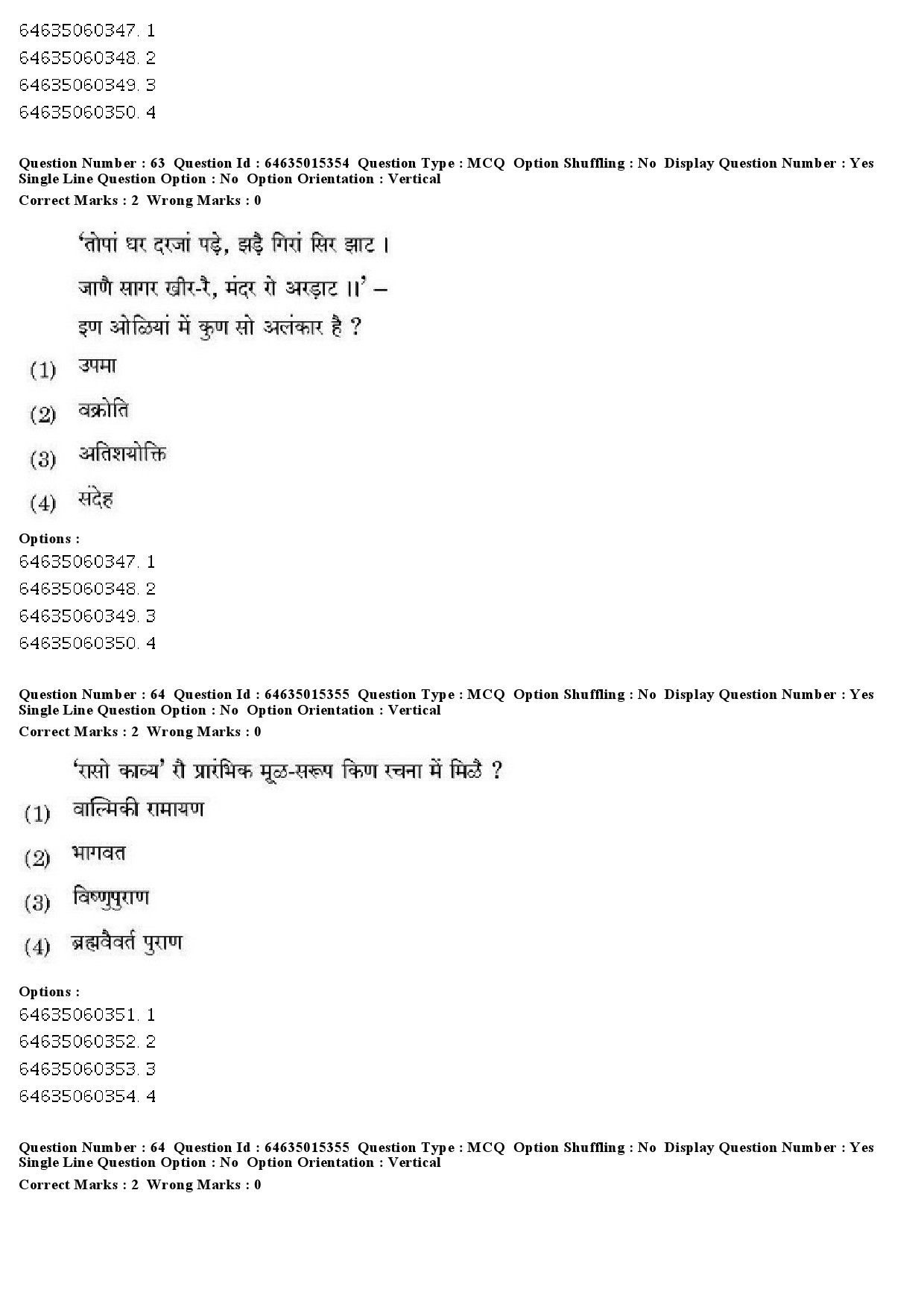 UGC NET Rajasthani Question Paper June 2019 58