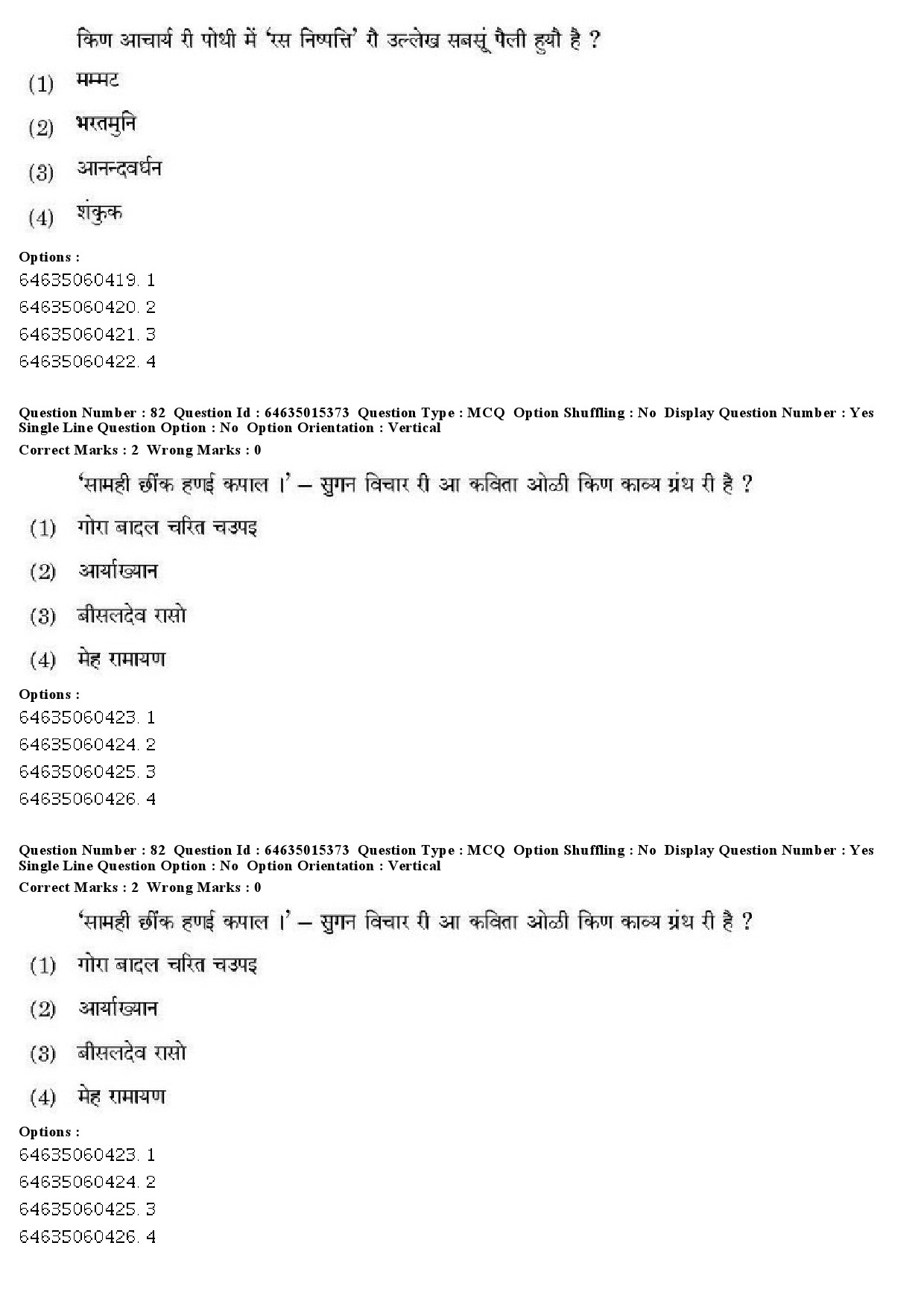 UGC NET Rajasthani Question Paper June 2019 72