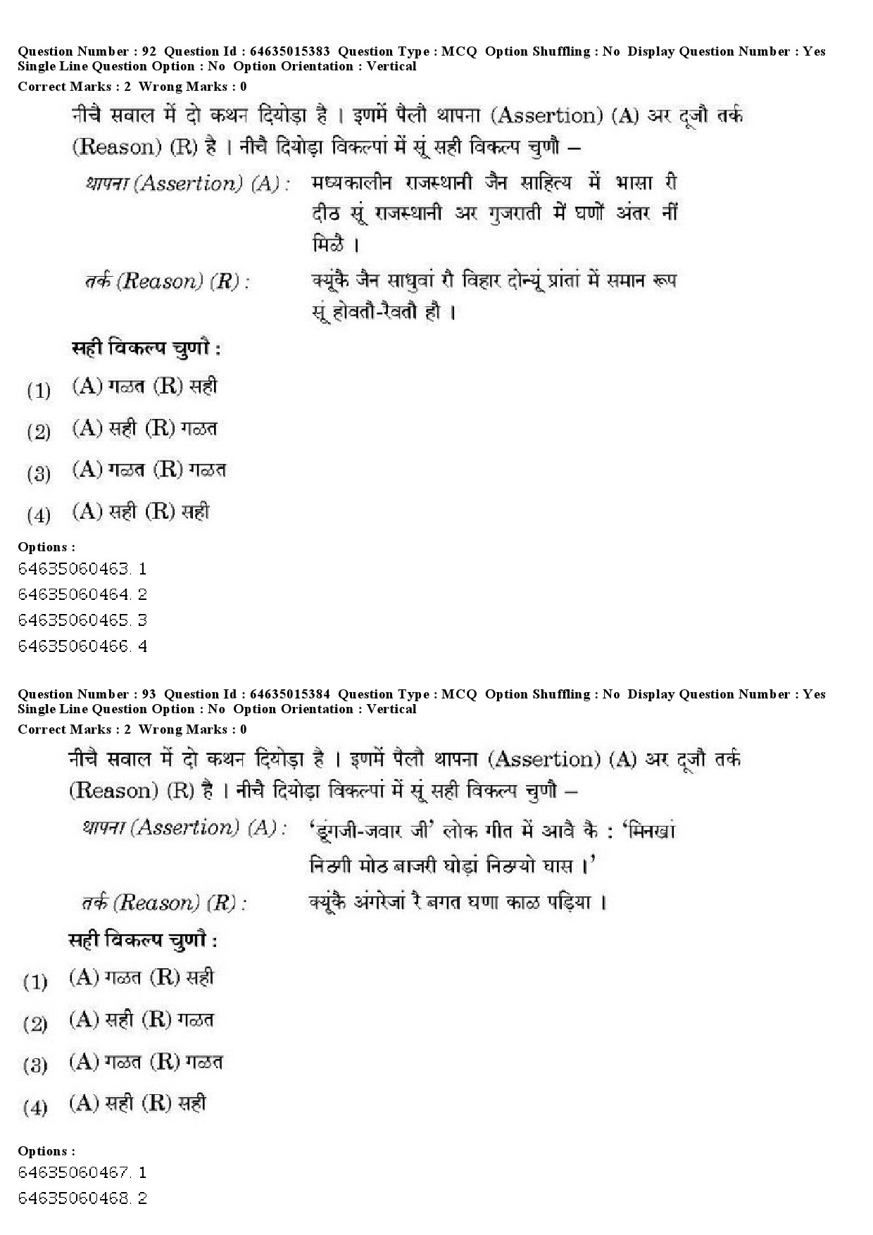 UGC NET Rajasthani Question Paper June 2019 81