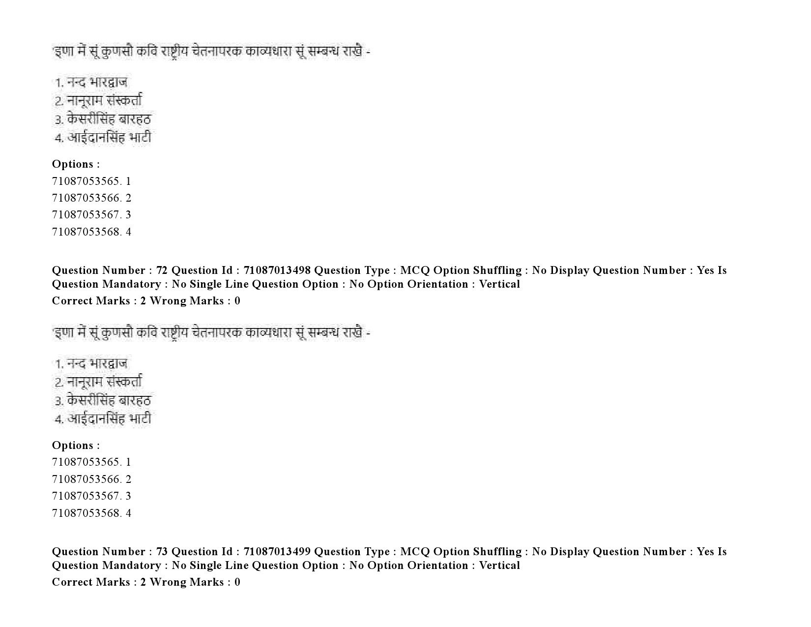 UGC NET Rajasthani Question Paper September 2020 100