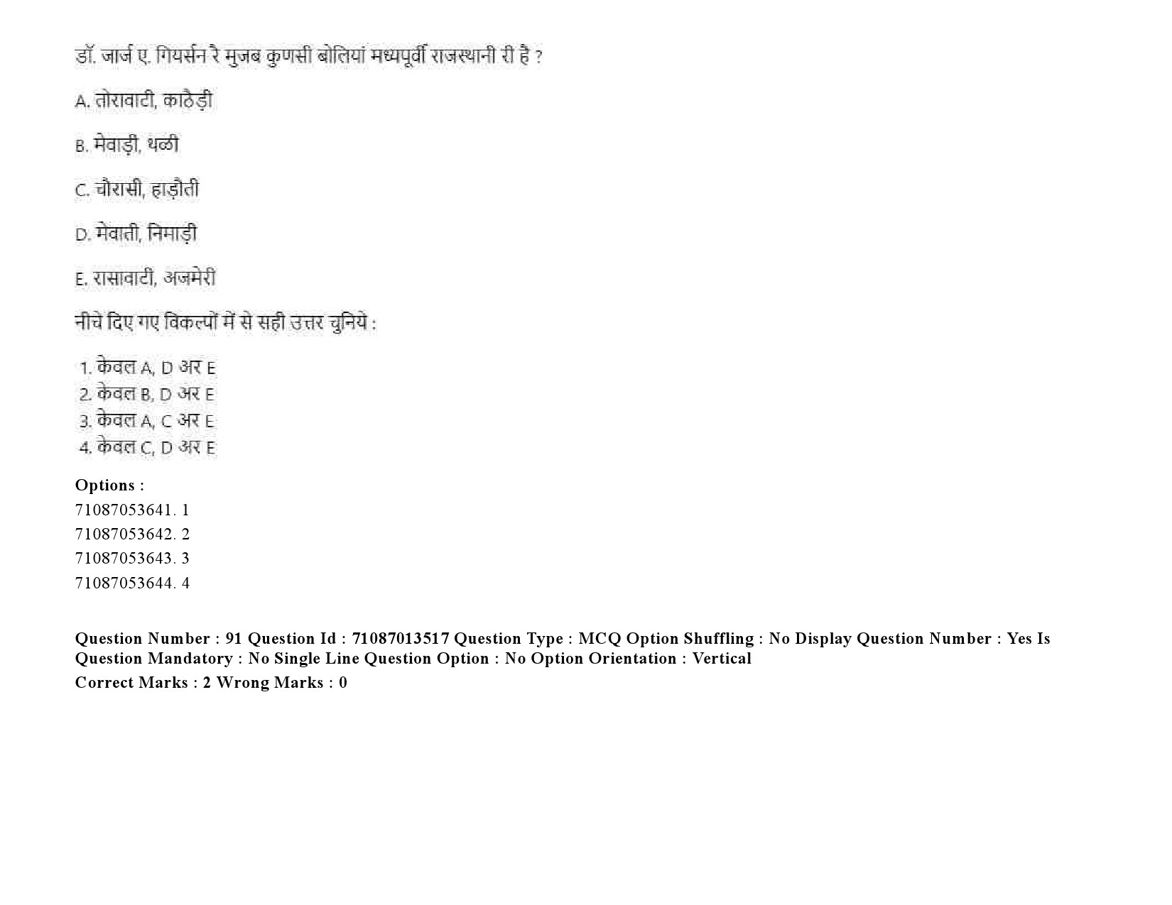 UGC NET Rajasthani Question Paper September 2020 122