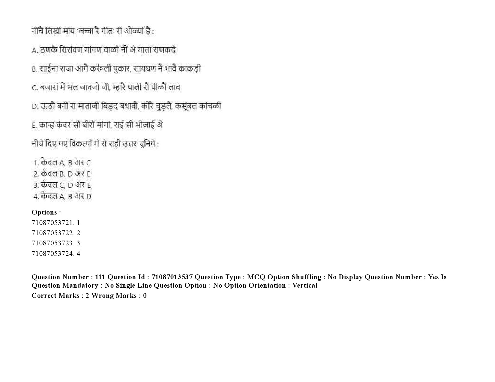 UGC NET Rajasthani Question Paper September 2020 162