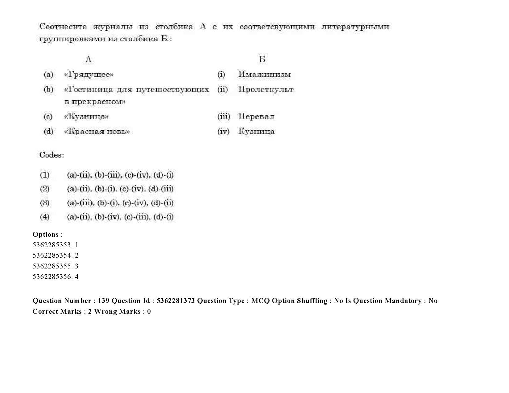 UGC NET Russian Question Paper September 2020 173