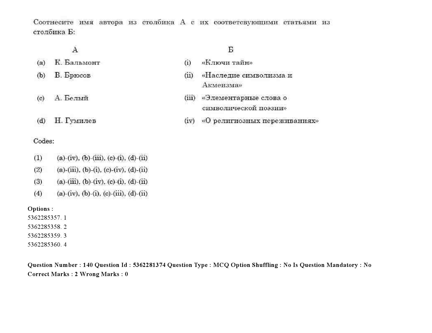 UGC NET Russian Question Paper September 2020 175