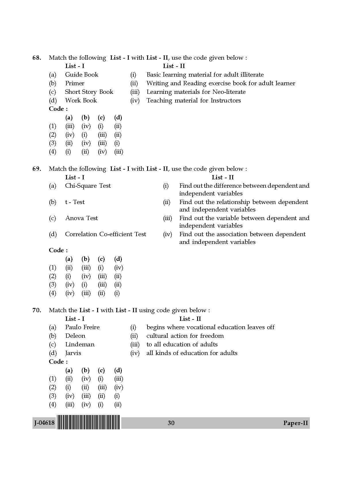 Adult Education Paper II July 2018 in English 16