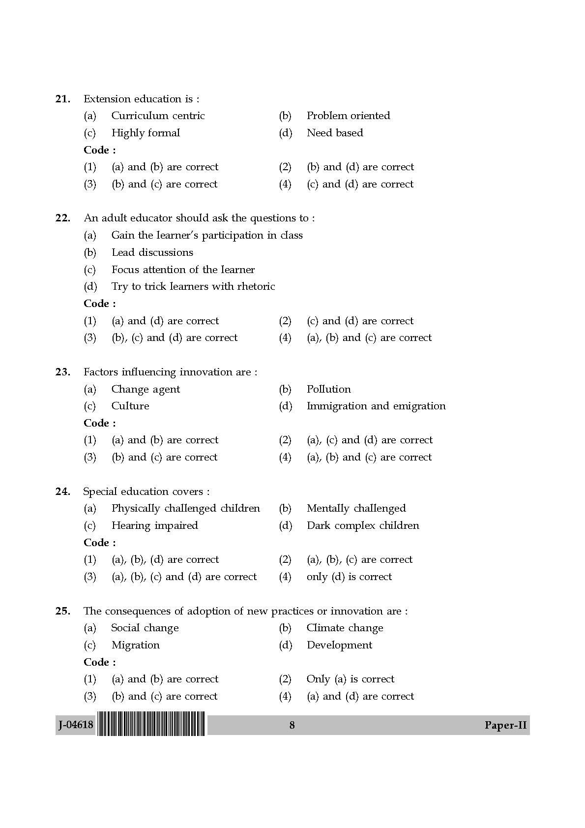 Adult Education Paper II July 2018 in English 5